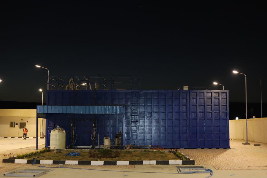 MBR treatment units at night